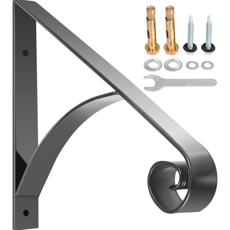 Wrought Iron Handrail, 17" x 22" x 2" 
