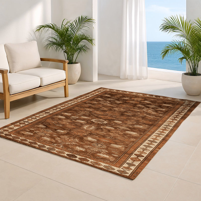 Tapis turc intérieur et extérieur brun, Rectangulaire 2 pi x 3 pi
