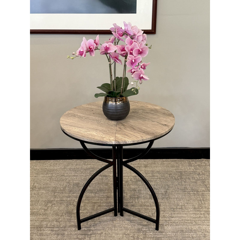 Tri-Fold Steel Frame Round Bistro Table
