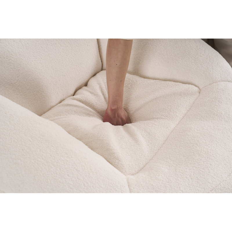 Fauteuil à billes rembourré avec repose-pieds London Teddy
