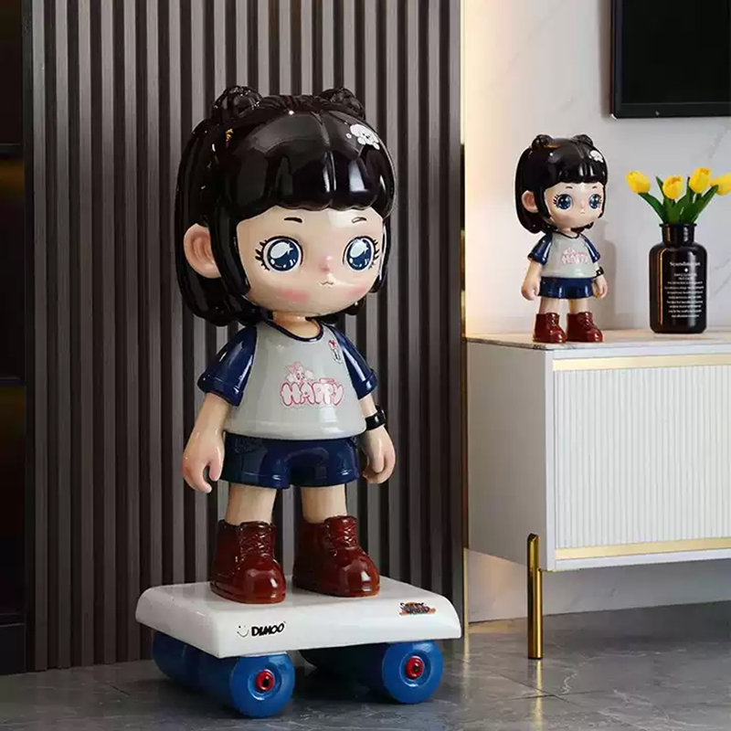 Creative Creative Skateboard Girl, Bleu / noir / rouge / gris