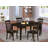 5 Piece Dining Table Set for 4 Includes a Rectangle Kitchen Table and 4 Dinette Chairs, 36x60 Inch, Cappuccino-1560263220-1560263218