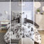 Édredon à imprimé floral pour lit simple TG - Doux, odeur - Tissu simple / simple, noir et blanc à motif floral, coussins
