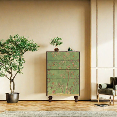 Stylish Decorative Cabinet with Pine Wood Frame