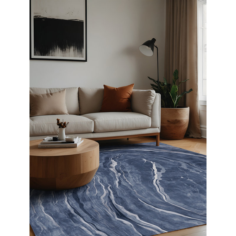 Machine Washable Gray Area Rug, Square 4'