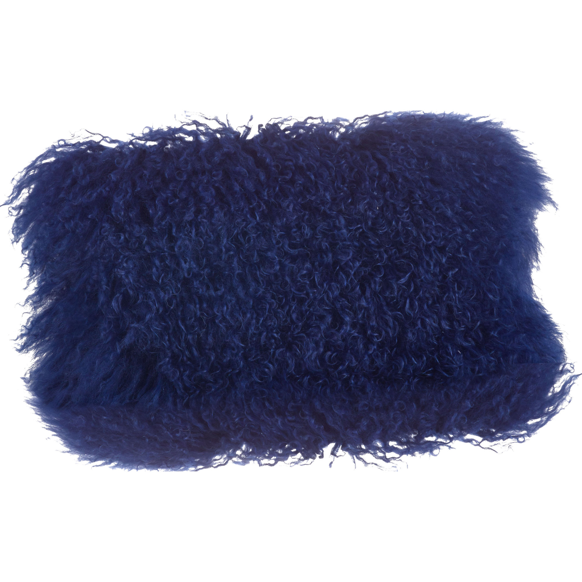 Iyana Wool Lumbar Throw Pillow, 12"H x 20"W, Cobalt Blue