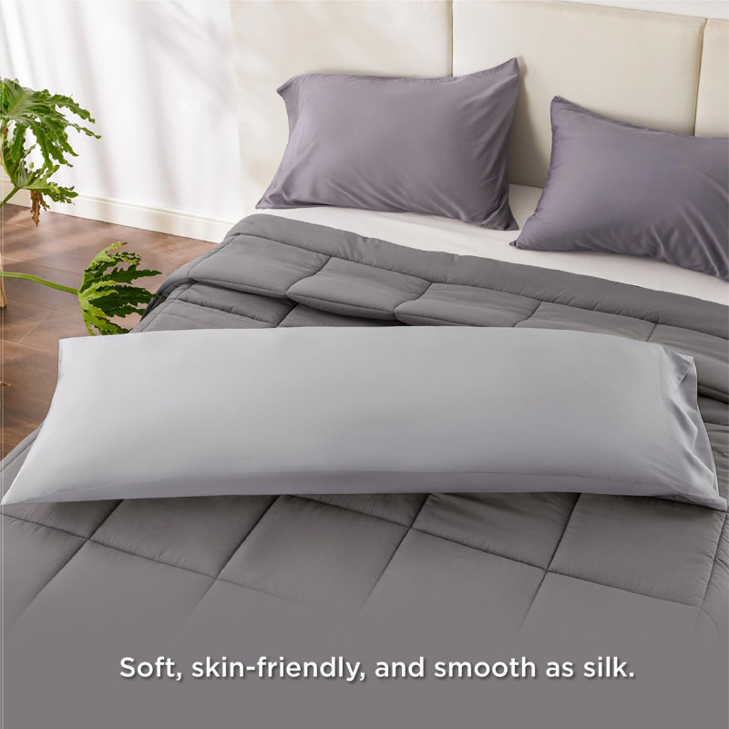 Rayon from Bamboo Pillowcase with Envelope Closure, Light Gray, Body Pillowcase