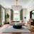 2-Tiered Gourd Glass Chandelier With 3-color Light Bulbs