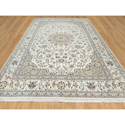 9'9" x 13'9" Spring, 250 KPSI, Nain Design, Wool and Silk Hand Knotted Rug