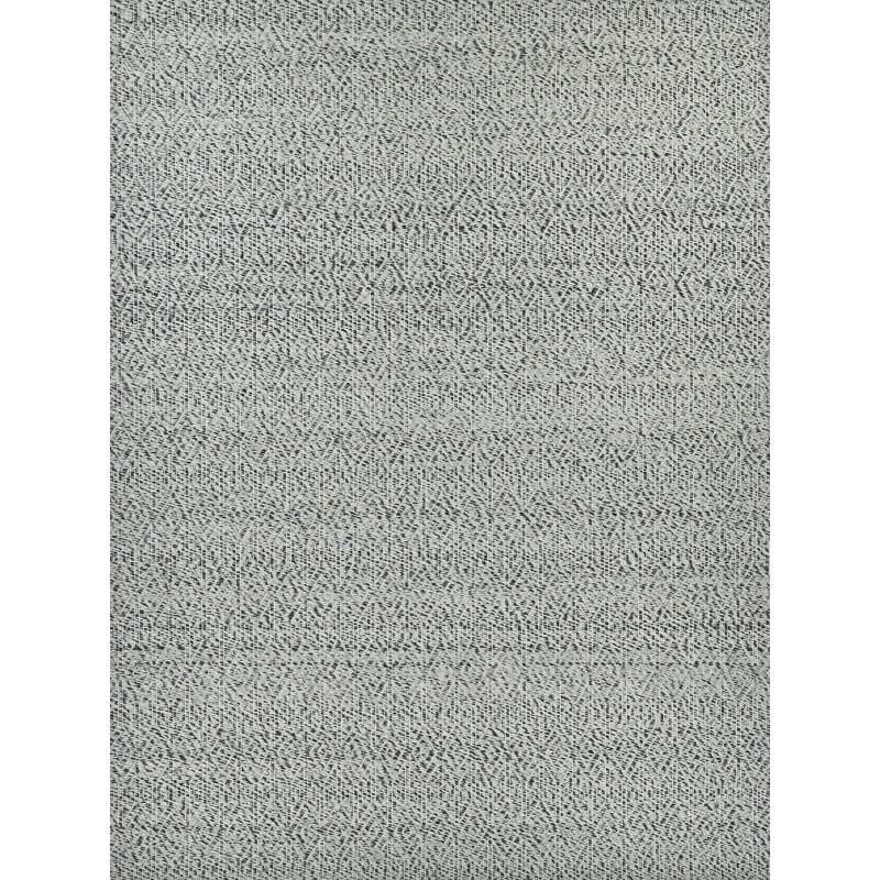 Woven Earth Wool Geometric Area Rug in Silver, Rectangle 6' x 9'