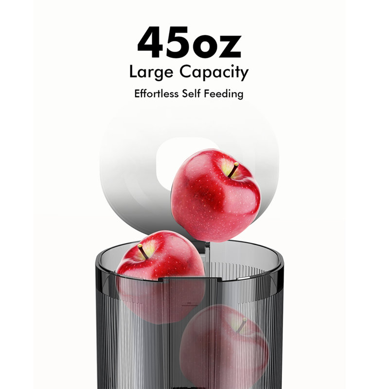 Whole Fruits Cold Press Juicer, 110mm Extra Large Feed Chute Masticating Juicer for Vegetables, Easy Clean Automatic Juice Extractor