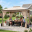 Pavillon de jardin robuste 10 x 12 pi résistant aux intempéries avec murs en filet et 4 sacs de sable pour l'extérieur-126573651