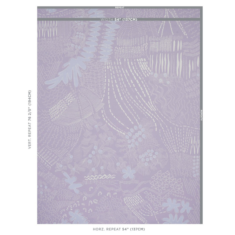 Papier peint Schumacher x Clements Ribeiro Haven, Lilas