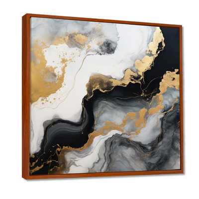 «Glam Gold Flows» - art mural marbre