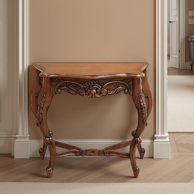 84cm Solid Wood Top Console Table
