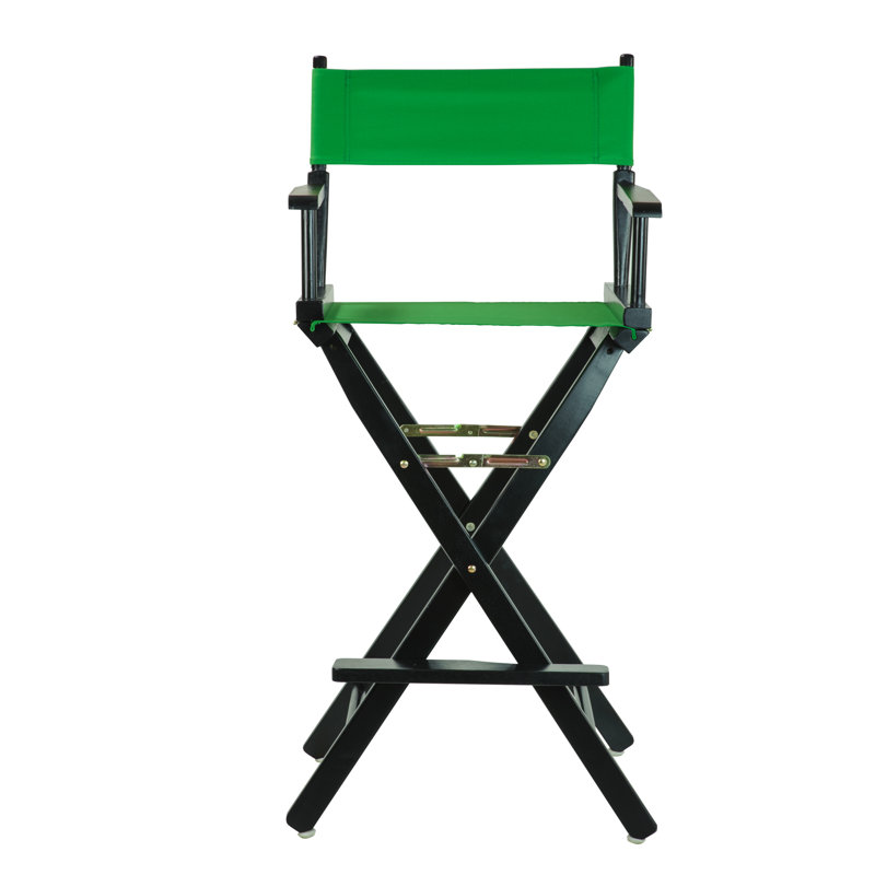 30" Folding Director Chair with Canvas, Green, Black