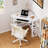 2-Piece Corner Computer Desk And Ergonomic Mesh Office Chair Set, L-Shaped Home Office Workstation With Storage Shelves And Adjustable Swivel Task Chair With Wheels, Space-Saving Study Writing Desk For Bedroom, Gaming, Small Office