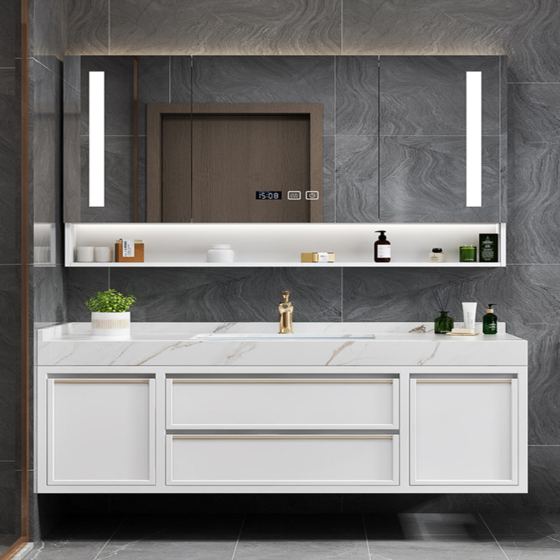 Bathroom cabinet light luxury modern style., White, 21.65" H x 66.93" W x 21.65" D