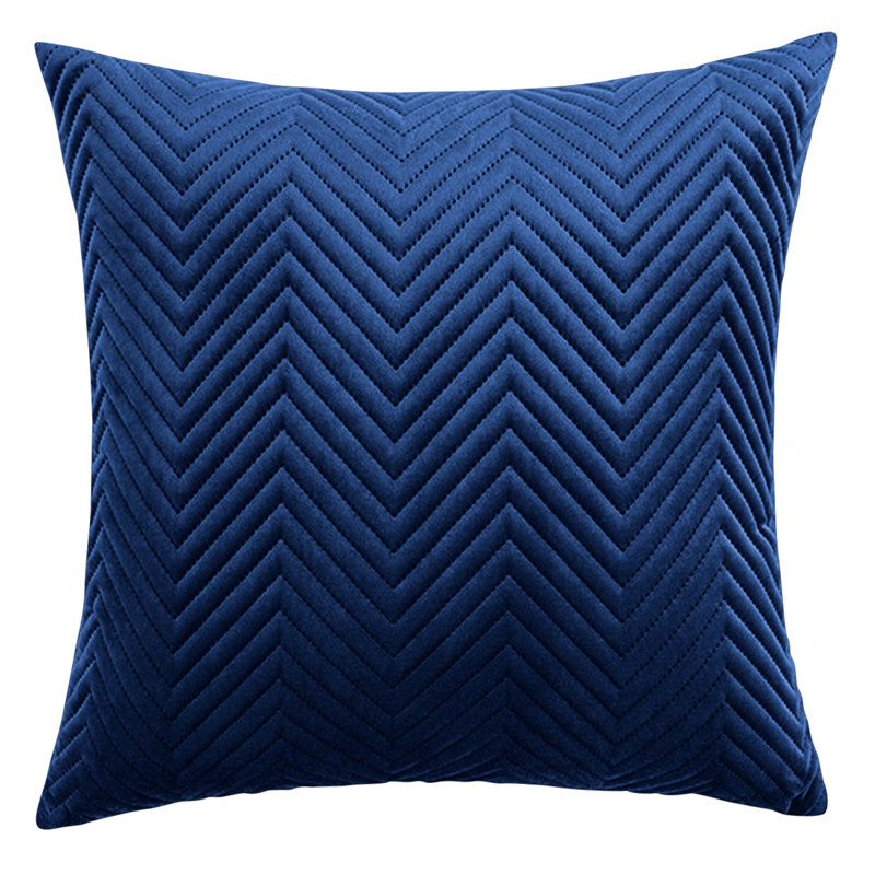 Aspire Homeware Embossed Square Velvet Cushion Cover, Navy, Pack of 2