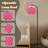  Arc Floor Lamp Pink checkered board repeatable hot pink Tall Modern Standing Lamp LED Adjustable Linen Lampshade 3 Color Temperatures