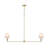 Sawtelle 2-Light Dimmable Modern Brass Linear Chandelier with Cloud Shades