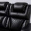 Fauteuil inclinable électrique en cuir respirant à accoudoirs carrés de 37,5 po de largeur avec accoudoirs de rangement et appui-tête électrique-1682054790