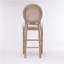 Tabourets de bar en bois avec siège rembourré French Country, beige, ensemble de 2