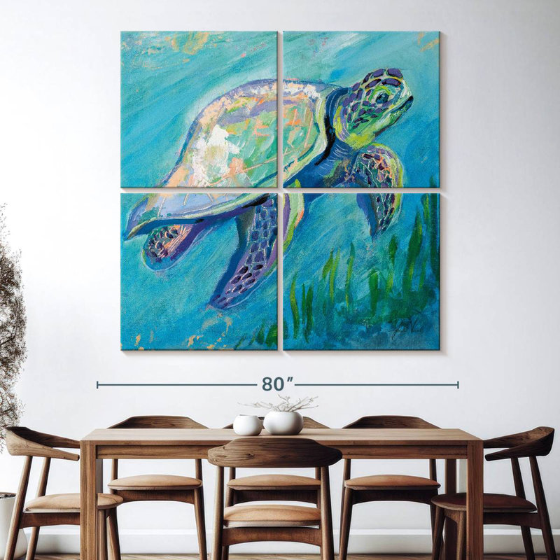 Tortue de mer Brampt, H 74 po x l 74 po