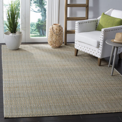 Tapis tissé à la main à motif géométrique bleu / or Ayat