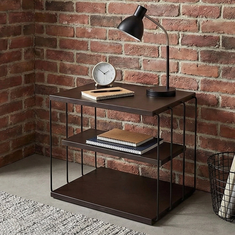 Huxham 19.7'' W Metal Nightstand, Atlantic Pine