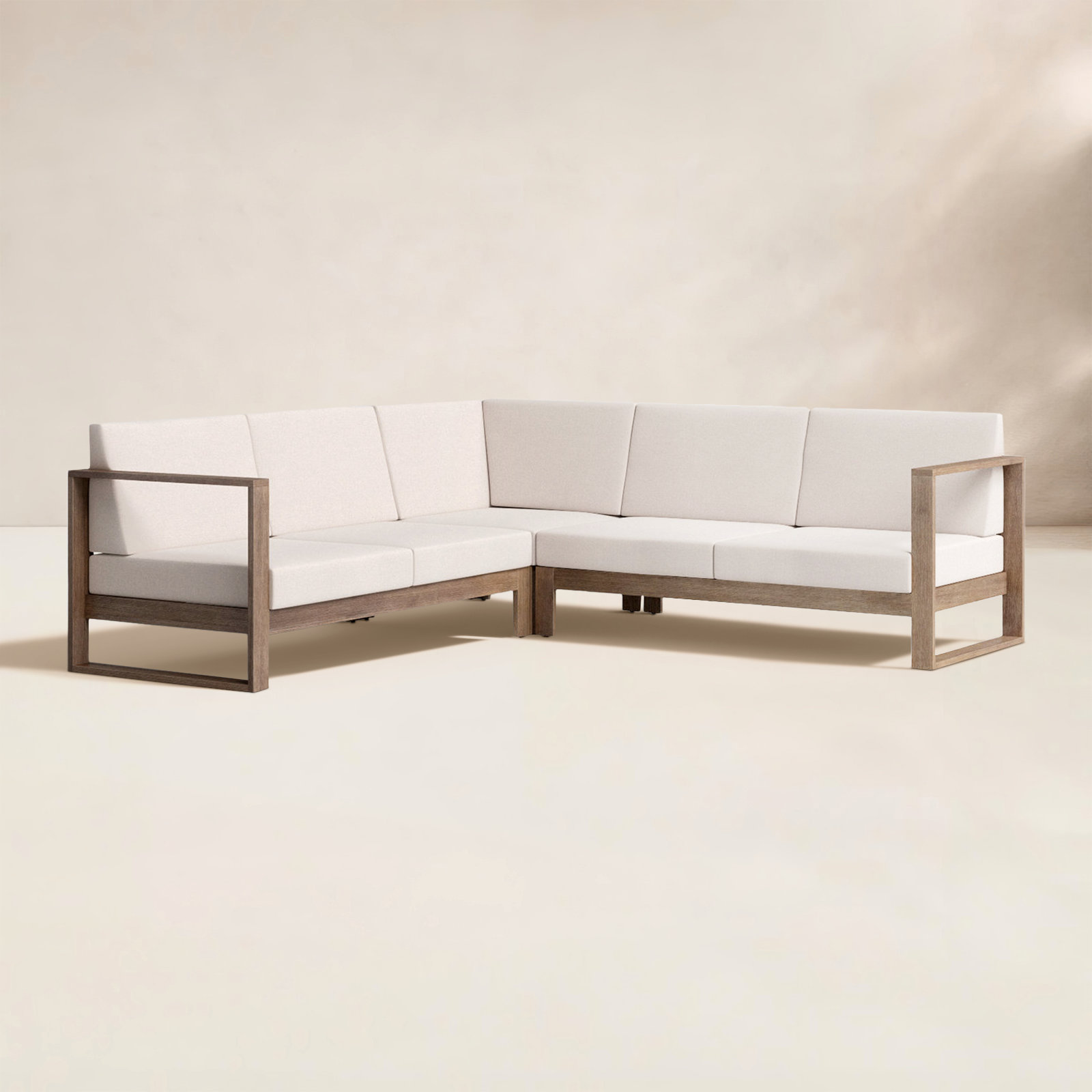 Cove 90" Eucalyptus Wood Patio Sectional