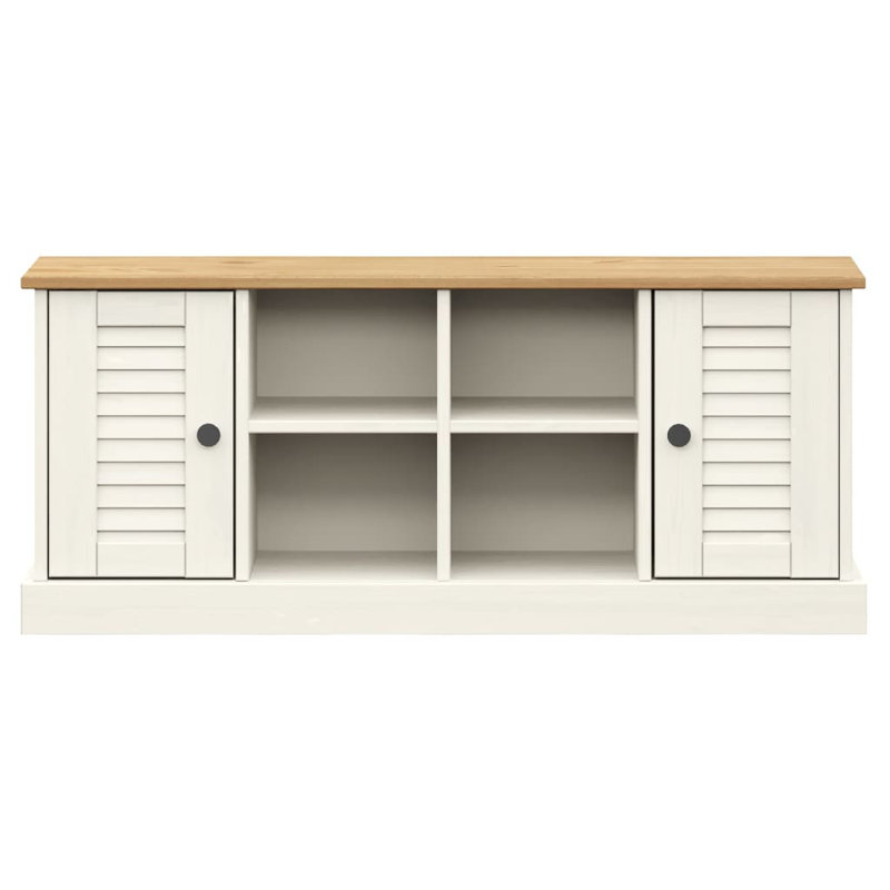 Brionna 4 Pair Shoe Storage Bench 106 x 35 x 45 cm Solid Wood Pine,  White/Brown