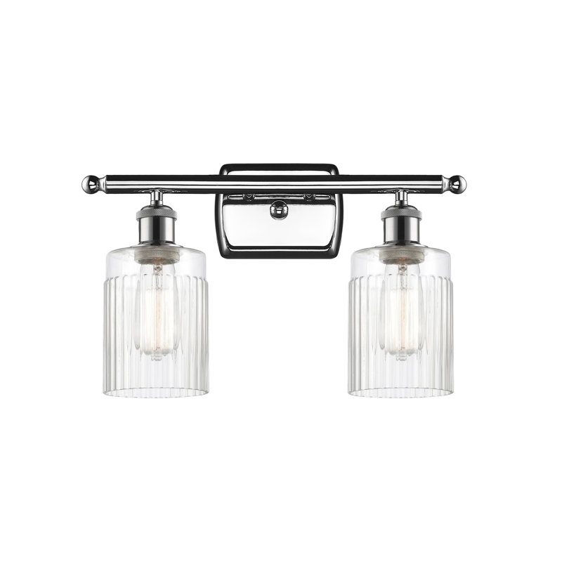 Éclairage pour meuble-lavabo à intensité variable 2 lumières Kamena, Transparent, Ampoule DEL 6 watts rétro, Chrome poli