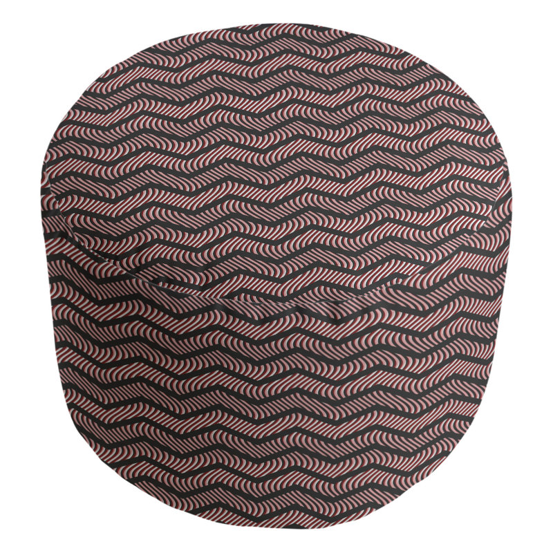 repose-pieds à chevrons ondulés, Noir / rouge