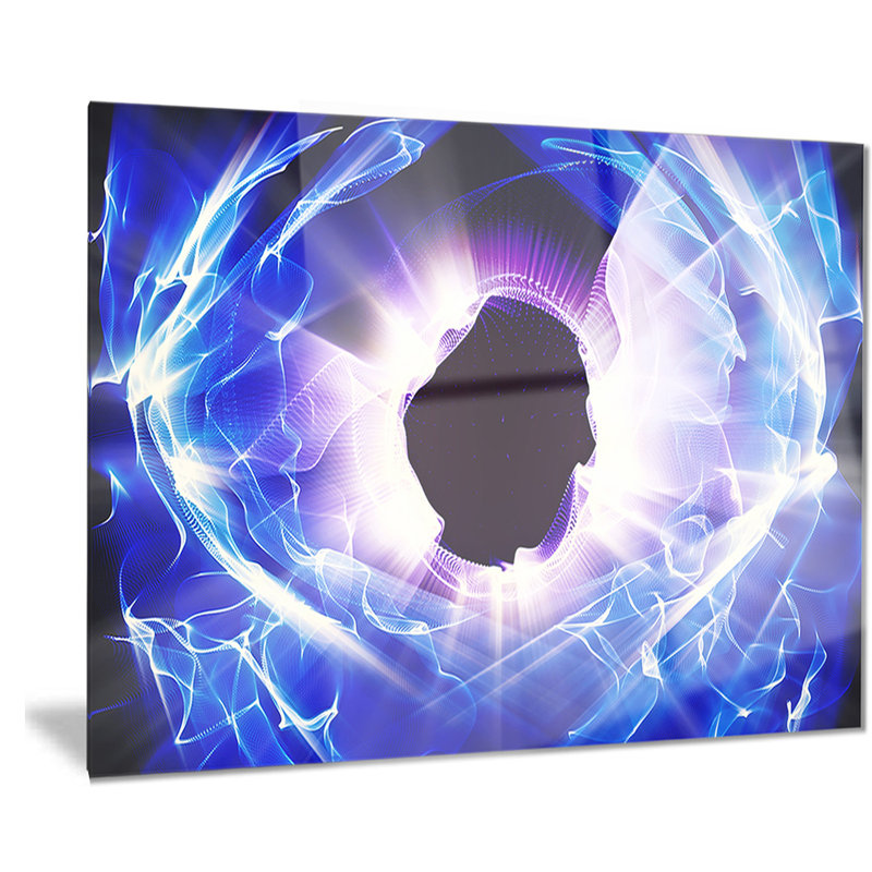 « fractal blue light brillance », reproduction d’art sur métal, H 30 po x l 40 po