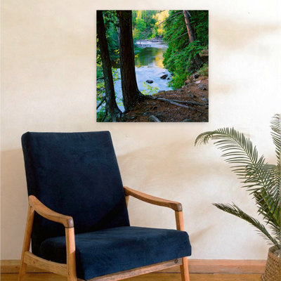View Of Gooseberry River Through Forest Trees Gooseberry Falls State Park Minnesota Usa. Tranquil Abstract Contemporary Forest Nature Art