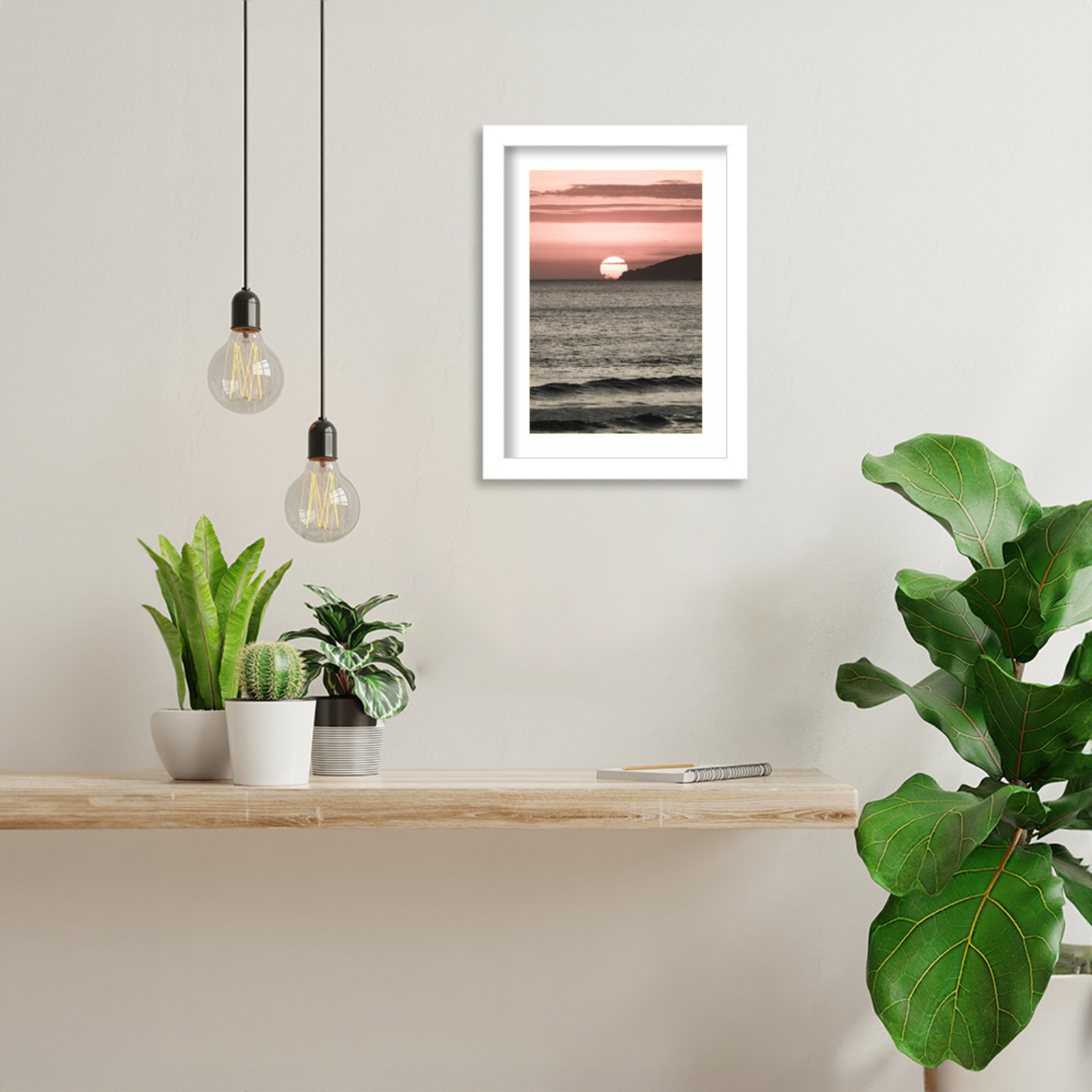 Daisey "Melting Skies" Print, 13" H x 10" W, White 