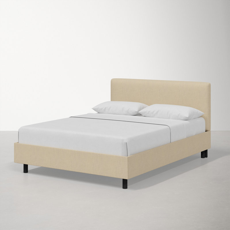 Eisley Upholstered Platform Bed, Queen, Classic Linen Linen