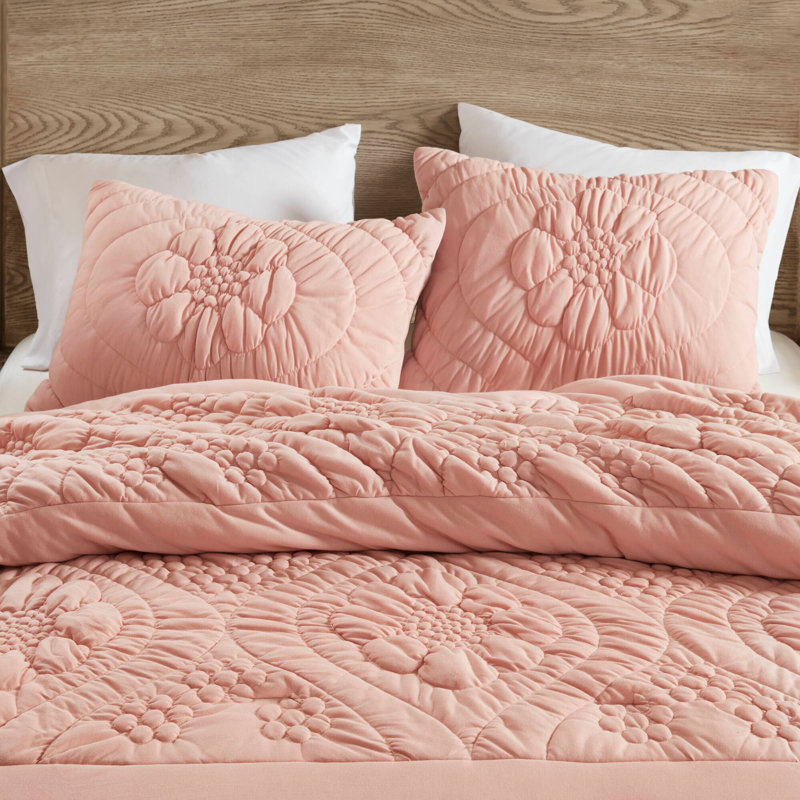 Ensemble d'édredon, Édredon simple + 1 taie décorative standard, Rose