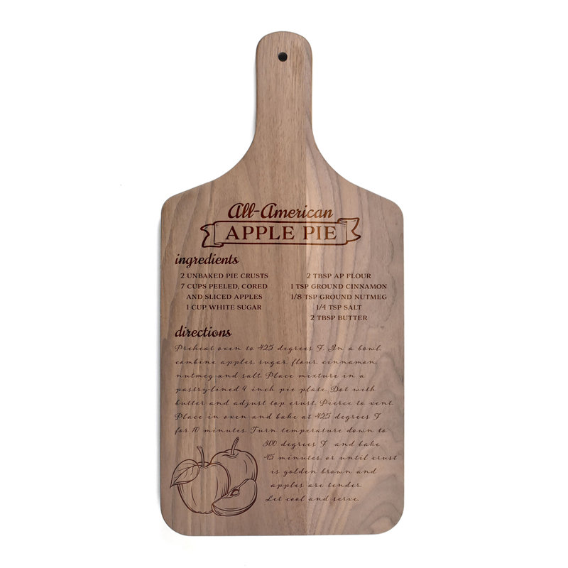 Family Apple Pie Recipe Cutting Board, Brown