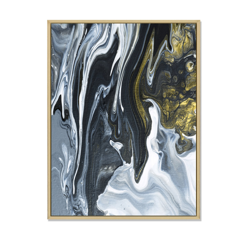 «Yellow Marble River», impression sur toile, H 32 po x l 24 po, Cadre flottant en érable