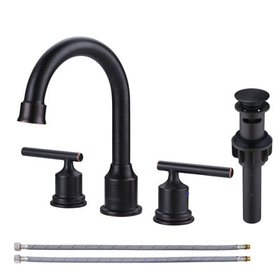2-handle Bathroom Faucet with Drain Assembly