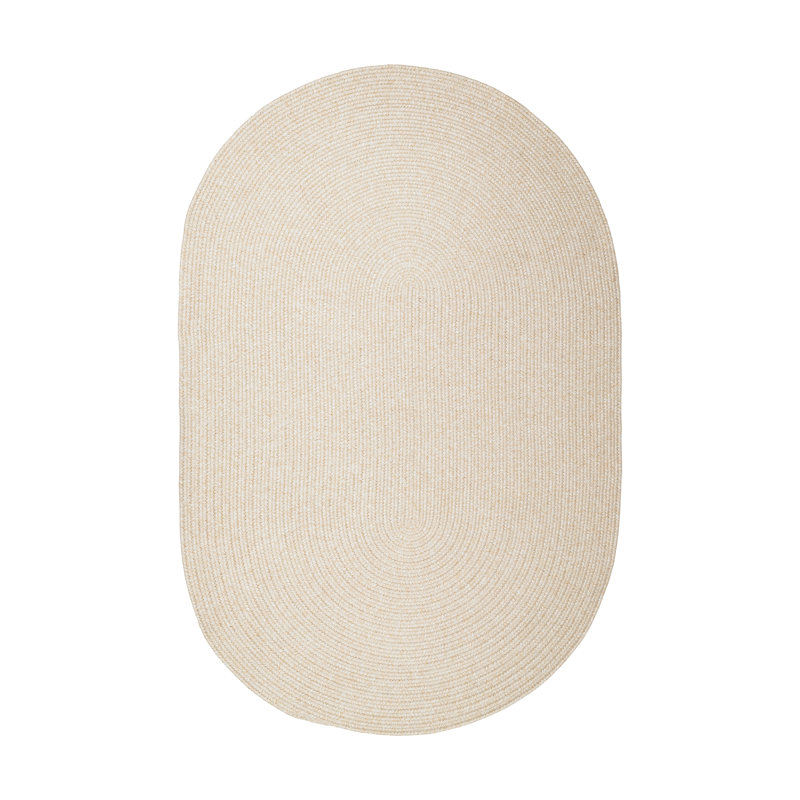Indoor/Outdoor Braided Rug Happel Pale Sand Rug, Oval 5' x 8'