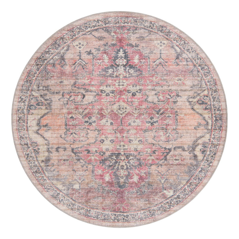 Tapis oriental beige / rose Engelman, Rond 6 pi 1 po