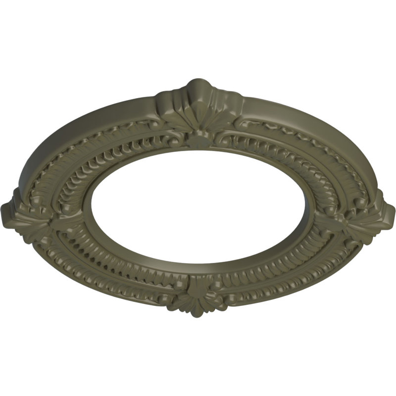 Médaillon de plafond Endurathane Linus, DE 11 1/4 po x P 1 1/8 po, finition brique réfractaire peinte à la main