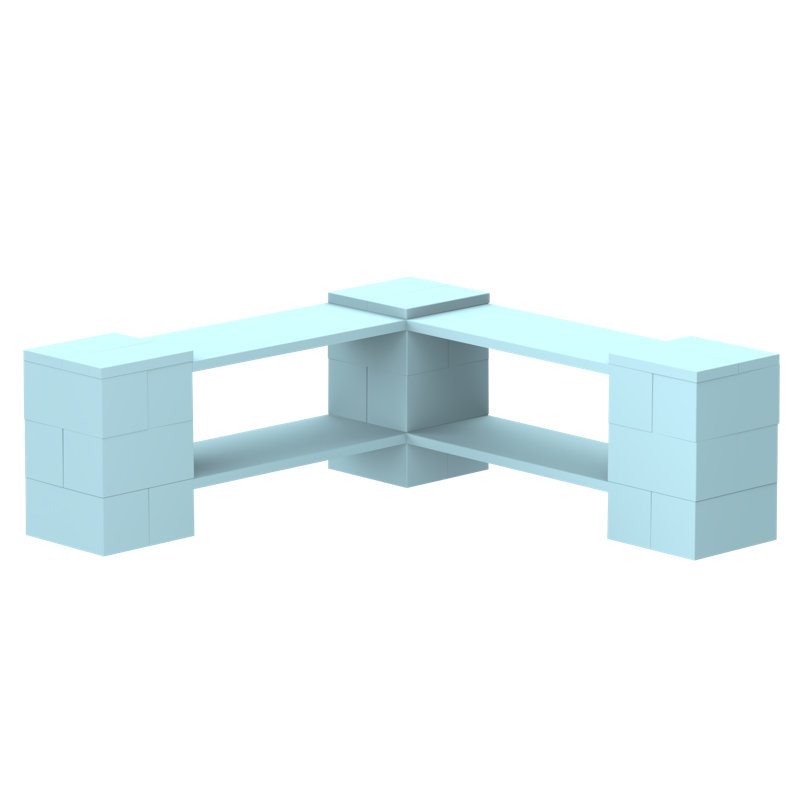 Ensemble de coin simple à 2 niveaux EverBlock, Bleu clair