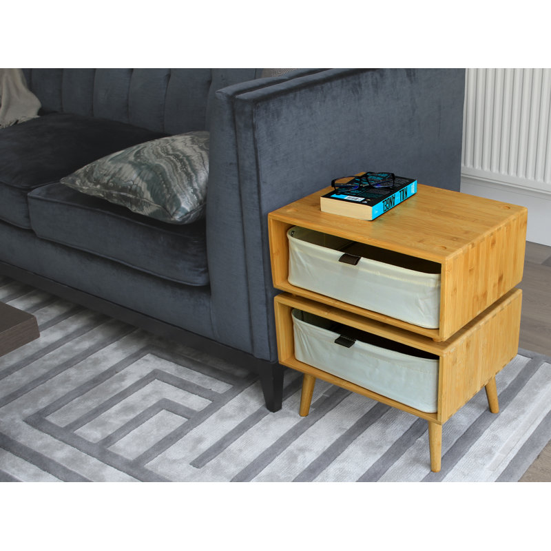 Knott 45cm W Solid Wood Bedside Table