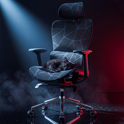 Ergonomic Office Chair with Dynamic Lumbar Support, High Back Mesh Chair with 4D Armrests & Headrest, 90°-135° Reclining Desk Chair, 380LBS Heavy Duty Computer Chair for Home Office (Black)
