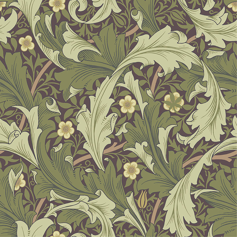 Granville Floral Wallpaper Roll, Plum