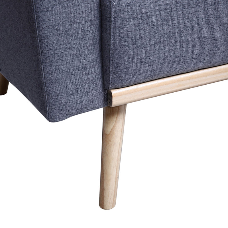 Ensemble de salon en lin gris foncé avec caractéristiques de poche, chaise, 5 coussins pour magazines